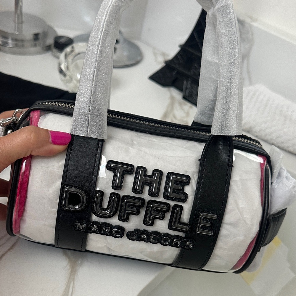 Marc Jacobs Black, White, and Pink Mini Duffle Bag